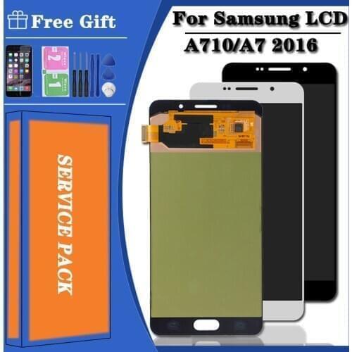 Original Super Amoled For Samsung Galaxy A7 2016 A710 A710F LCD Display Touch Screen Digitizer Assembly