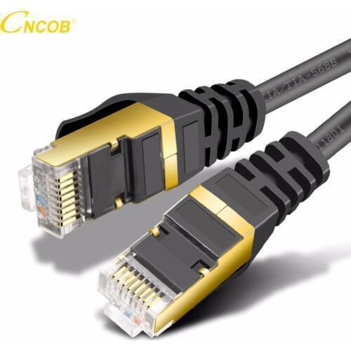 Shielded Ethernet Cable Cat7 10Gbps Network Patch Cable with Rj45 Conncetors,High speed Transmission of home Interent Connection