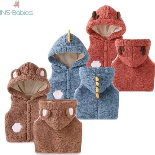 Ins Baby Girl Winter Clothes 2021 Children Cartoon Vest Coats For Boys Kids Outwear Hoodies Jacket Autumn Toddler Infants 12m-4y