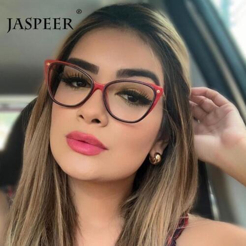 JASPEER Cat Eye Optical Frames Women Fashion Eyewear Glasses Vintage Metal Frames Retro Glasses Eyeglasses Decoration Eye Glass