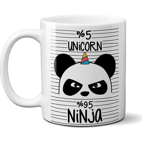 "5% Unicorn 95% Ninja" Funny Panda Unicorn Coffee Mug