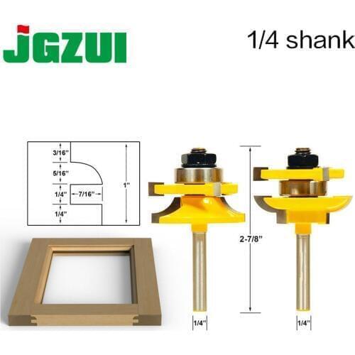 Rail and Stile Router Bits - 2 Bit Round Over - 1/4" Shank door knife Woodworking cutter Tenon Cutter for Woodworking Tools