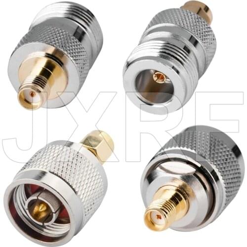 JX connector 2pcs RF adapter N-SMA N Plug Male Jack Nickel Plating To SMA Female Plug Gold Plating Jack RF Connector Straight