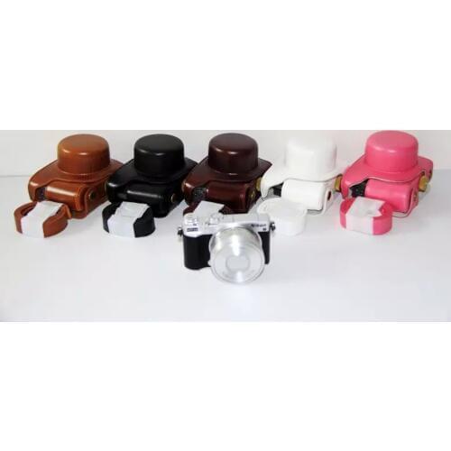 Leather Camera Case Bag+ Shoulder Strap for Nikon 1 J5 Digital Camera case 10-30mm
