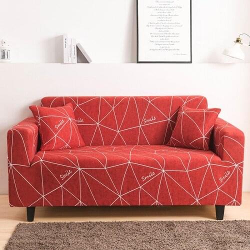 Red All-inclusive sofa cover-solid color elastic sofa cover chair covers living room sofa cover l shape home sectional sofa