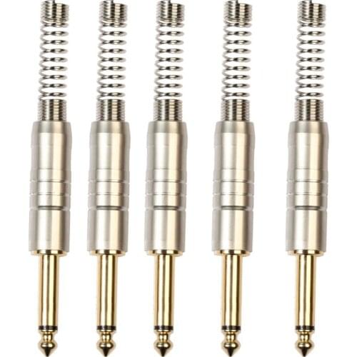 Set of 2 Alloy 6.35mm Mono Jack Connector Adapters for Accessory