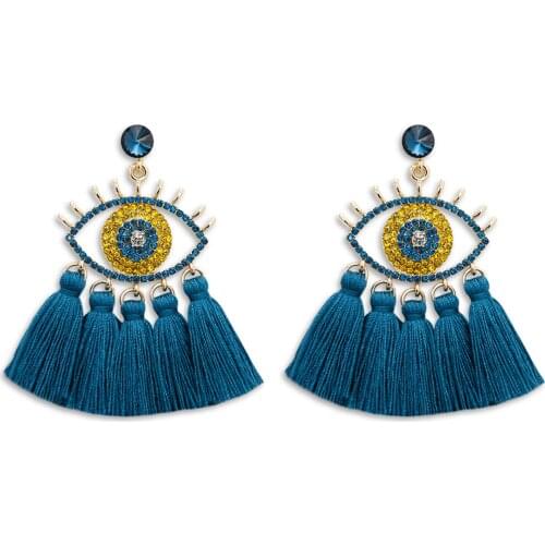 New Aretes Jewelry Original Bohemian Tassel Long Earrings Fashion Statement Eye Drop Earring For Woman Party Dangle Earing
