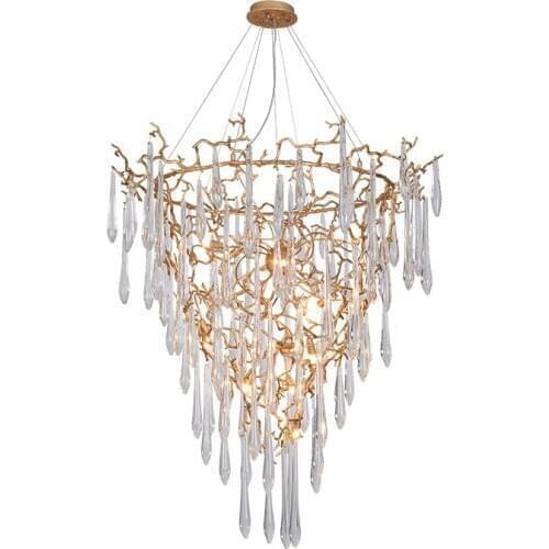 Dining Room Copper American Style Arabic Country French Branch Led Chandelier Ceiling Light