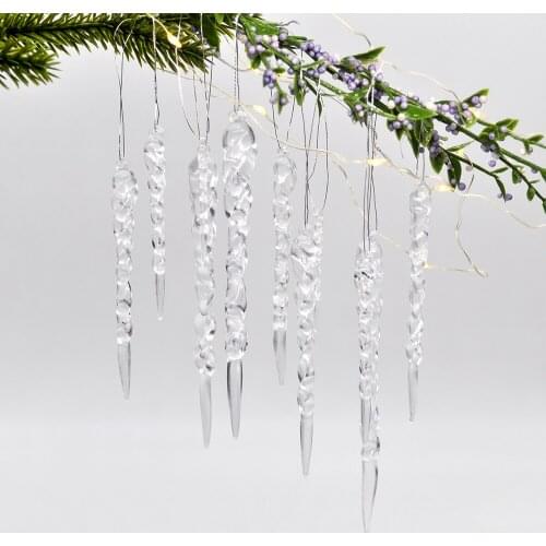 1 set of Christmas simulation ice Christmas tree pendants fake icicles winter party Christmas and New Year decorations