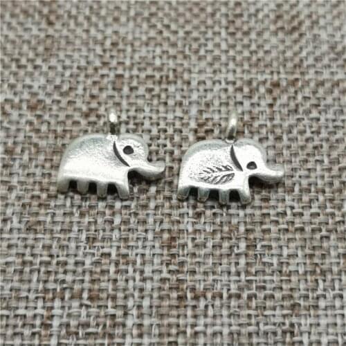 Karen Hill Tribe Silver Small Elephant Charms for Bracelet Necklace