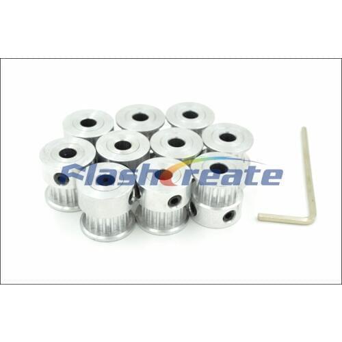 POWGE 10pcs 16 Teeth T2.5 Timing Pulley Bore 5/6/6.35/8mm Fit W= 6mm T2.5 Timing Belt 16T 16Teeth T2.5 Pulley For 3D Printer CNC