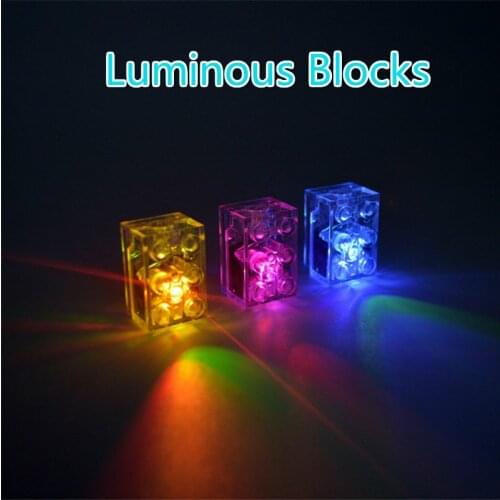 5pcs Luminous Blocks LED Light Diy Strobe Luminescent Double Flash Lamp Colorful Light Accessories Color LED Lights Bricks Toys