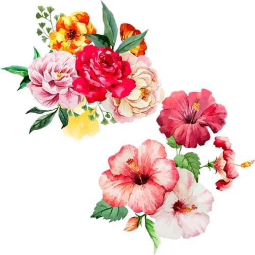 Three Ratels QCF32 Spring Bouquet romantic watercolor flowers family decoration refrigerator toilet Decal