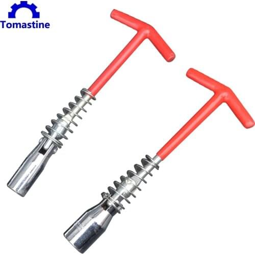 14/16mm Universal Spark Plug Socket Wrench Magnetic Removal Tool T-Bar T-Handle Flexible Spanner Socket Wrench Auto Repair Tools