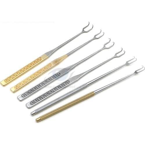Stainless steel eyelid nose shaping hook double eyelid eye bag two claw double tooth pull hook