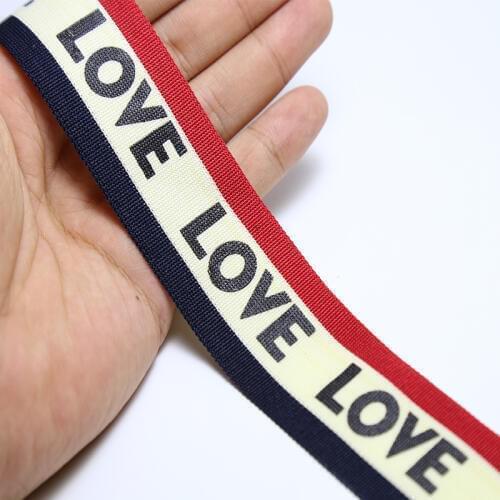 Canvas Ribbon Belt bag webbing ribbon binding tape Diy craft projects LOVE cloth strap Letters ribbon