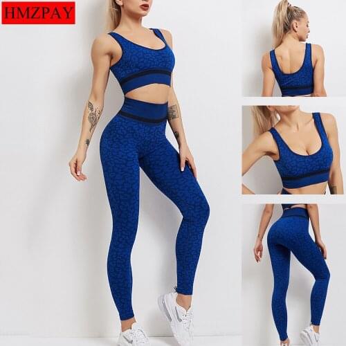 Women Yoga Sets Seamless Legging Fitness Suits 2 Pcs Sports Bras and Pants Gym Wear Running Clothing Workout Sportswear Tracksui