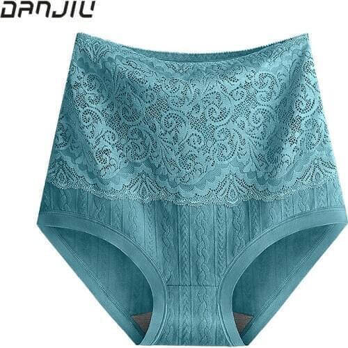 Women Cotton Sexy Lace High Waist Underwear Shapewear Abdomen Hips Slimming Calcinha Lingerie Soft Briefs Breathable Panties