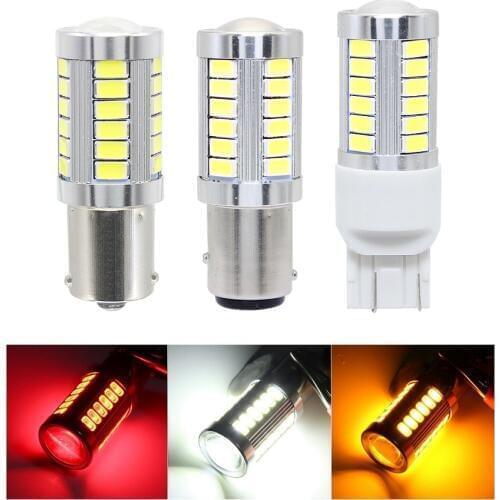 1pcs 1156 1157 7440 T20 LED Car Turning Light 33 SMD 5630 5730 Auto Tail Brake Light Reverse Bulb Signal Lamp 12V DRL Lights