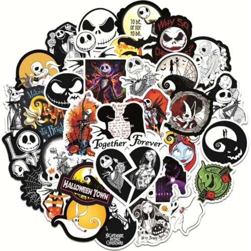 10/30/50 PCS Cartoon Halloween Pumpkin King Jack Waterproof Graffiti Luggage Skateboard Toy Decoration Sticker Wholesale
