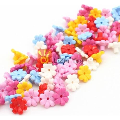 Moc 32606 Friends Accessories Flower with 7 Thick Petals and Pin City Street View Scene Building Blocks Bricks Compatible with