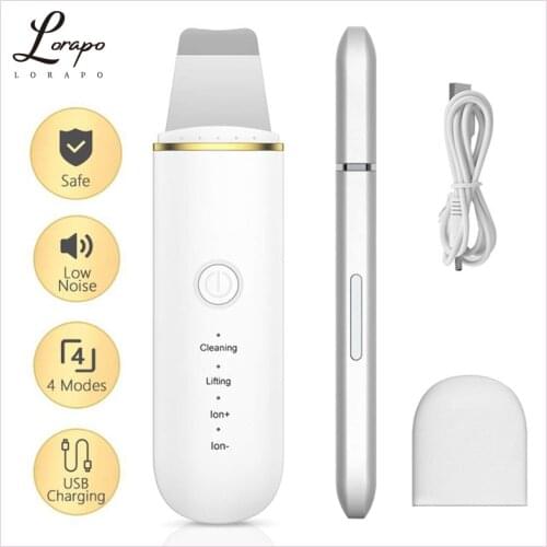 Ultrasonic Skin Scrubber Vibration Face Spatula Blackhead Remover Cleansing Spatula Scrubber Shovel Peeling Facial Lifting