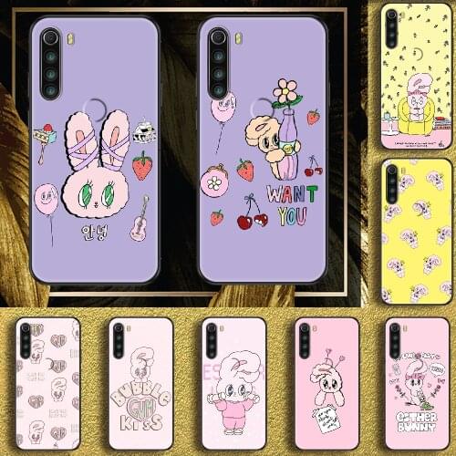 Esther bunny lovely rabbit Phone case For Xiaomi Redmi Note 7 7A 8 8T 9 9A 9S 10 K30 Pro Ultra black fashion funda tpu