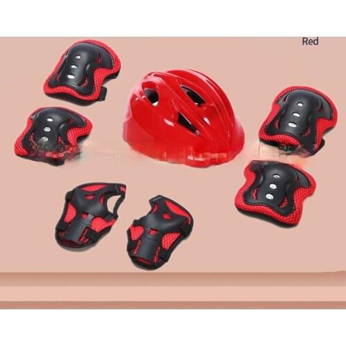 Children Helmet Protective Gear Roller Skate 7 Piece Set Scooter Balance Car 6 Piece Set Helmet Skateboard Cycling Helmet