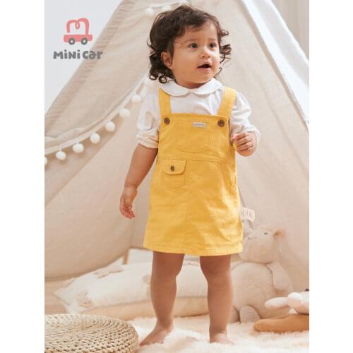 Baby dress 2021 summer new girl fashion baby dress pure cotton children dress pure color suspender princess dress