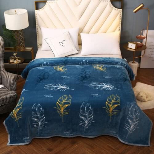 Papa&Mima Cloud Fleece Thick Throws Blankets Warm Soft Printed