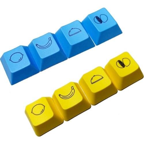 4Pcs PBT Key Caps Dye Sublimation Mechanical Keyboard Arrows Keycap Set Profile R1 for Cherry MX Switch