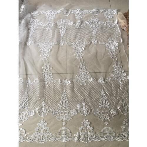 Beautiful embroidewred YG-805 best quality embroidered african tulle mesh lace fabric for fashion show dress
