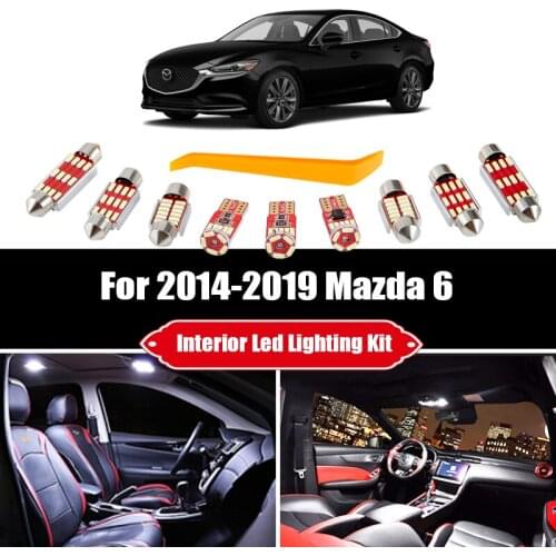 13X For Mazda 6 2014-2017 2018 2019 Canbus White Bulbs Car LED Interior Reading Ceiling Light Kit Trunk Cargo Door License Lamp