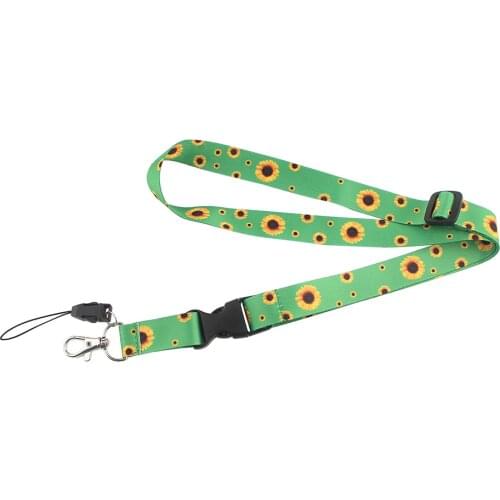 ER049 Sunflower Summer Hot Style Hidden Disability Key Chain Lanyard Gifts For Friends Phone USB Badge Holder Necklace