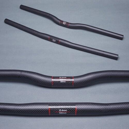 Matte Full 3K Carbon Mountain Bike Bicycle Handlebar 25.4mm Cycling MTB Flat Rise Handlebar