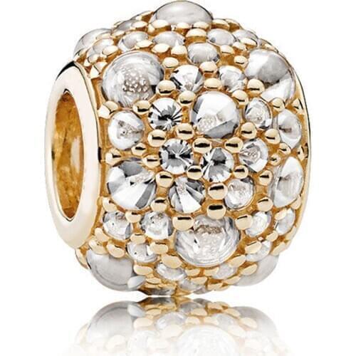 Shimmering Droplets Charm for Women Bracelet Bangle Shine & Clear CZ Bead Authentic S925 Silver DIY Jewelry