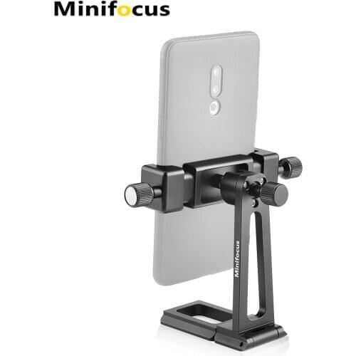 Metal Cellphone Holder Clip Desktop Tripod Mount Adapter for Smartphone QR Tripod Ball Head Light Stand Arca Slider Clamp Mount