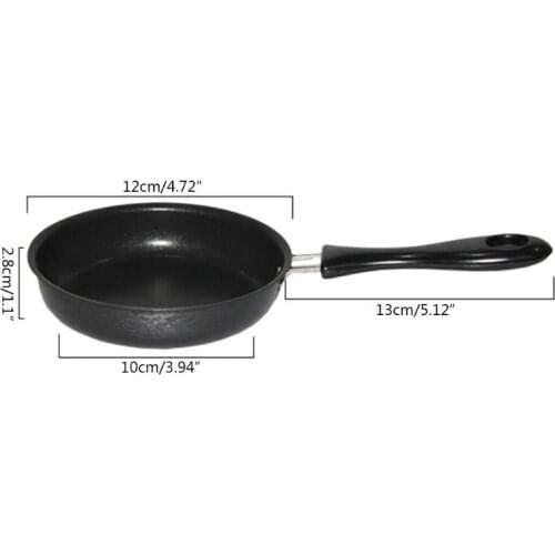 Mini Cooking Pan Non-Stick Iron Frying Pan Coating Portable Long Handle Fried Eggs Making Breakfast