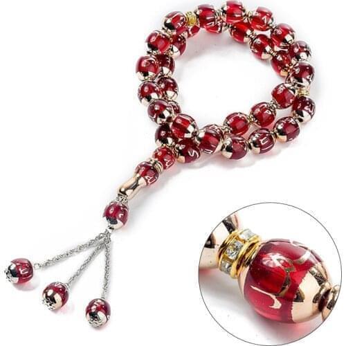 Hot Sale 12mm Muslim Islamic Prayer Beads Tassel Pendant 33 Beads DIY Unisex Muslim Pendant Accessories Bracelet Jewelry Gift