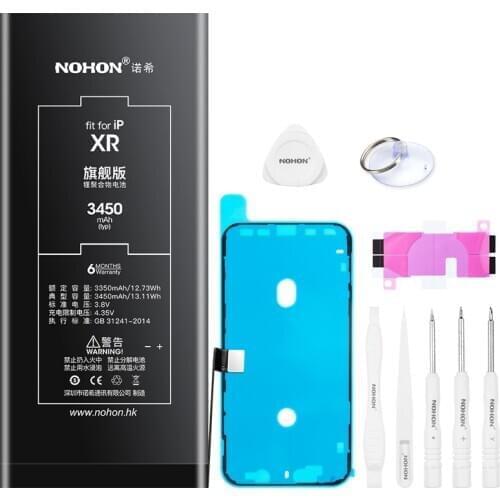 Nohon Battery For iPhone XR iPhoneXr 3350-3450mAh High Capacity Li-polymer Bateria For Apple iPhone XR iPhoneXr Batteries +Tools