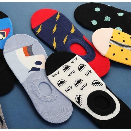 New Colorful Design Women socks Funny Short Socks Invisible Sock Slippers Cotton Ankle Summer Crew Casual Socks Animal Dog
