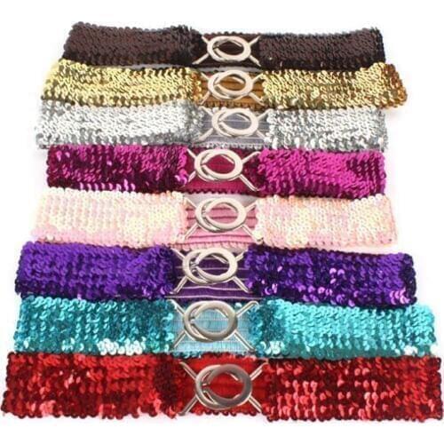 New ladies belt 7CM wide elastic band/womens fashion glitter elastic band/gold and silver elastic belt/skirt belt waist cover