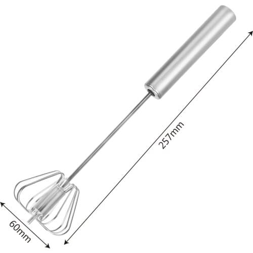 Semi-automatic Mixer Egg Beater Rotate Hand Egg Beaters Manual Self Turning Stainless Steel Cream Stirring Cooking Tool
