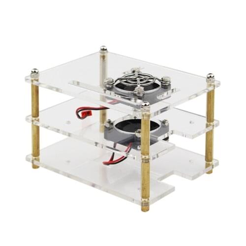 Raspberry Pi 4/3B +/3 1/2/3/4 Layers Clear Stackable Case For Raspberry Pi 4 Model B, Pi 3 B+, Pi 3b Case with Heatsink