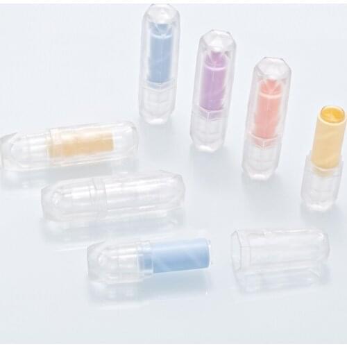 Empty Lipstick Tube Rhombus Blue Purple Clear Yellow Cosmetic Packaging Semitransparent DIY 12.1mm Lip Balm Lipstick Containers