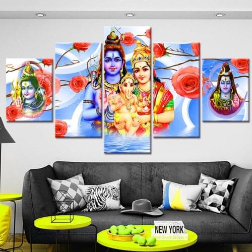 5 pieces Religious 5d diy diamond painting"Shiva Hindu God" embroidery full square/round diamond mosaic Needlewor,Home Gift