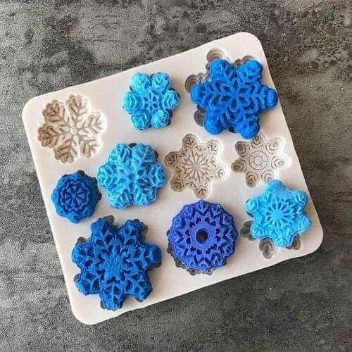 3D Christmas Silicone Fondant Mold Cake Chocolate Decor Snowflake Santa Claus Baking Mould Tools Cake Baking Accessories