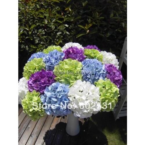 SPR 5pc/lot Free shipping Artificial The single leaf hydrangea palace ball Wedding Bouquet Artificial Flowers 4Colors Available