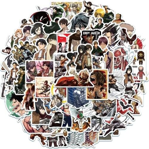10/30/50/100PCS Anime Attack On Titan Stickers Graffiti for Laptop Luggage Guitar Motorcycle Skateboard Car Waterproof Decal Toy