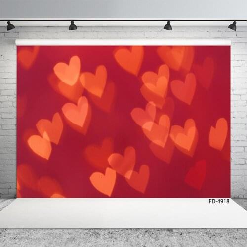Hearts Red Bokeh Photography Background Vinyl Cloth Backdrop for Wedding Lovers Valentines Day Birthday Photocall Photo Studio